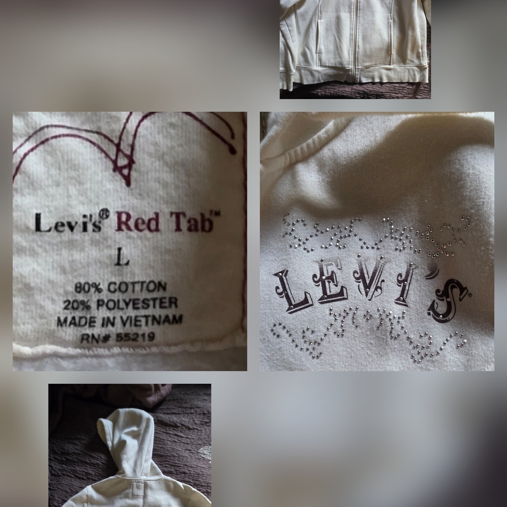 Levi's Ladies White Hoodie with Embellished Logo